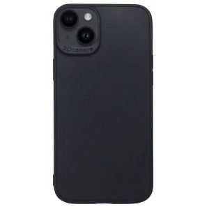 CAPA SILICONE GEL APPLE IPHONE 14 PLUS PRETO 3D CAMERA