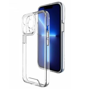 CAPA SILICONE DURA ANTI-CHOQUE APPLE IPHONE 14 PRO TRANSPARENTE COM PROTETOR DE