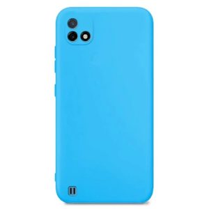 CAPA SILICONE GEL REALME C11 2021/C20/C20A AZUL COM PROTETOR DE CÂMERA ROBUSTA