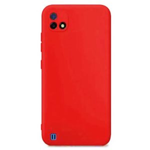 CAPA SILICONE GEL REALME C11 2021/C20/C20A VERMELHO COM PROTETOR DE CÂMERA ROBUS