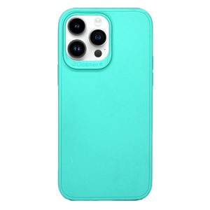 CAPA SILICONE GEL APPLE IPHONE 14 PRO MAX VERDE TURQUESA 3D CAMERA