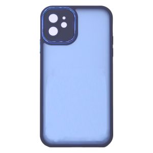 CAPA SILICONE GEL BUMPER APPLE IPHONE 11 AZUL FOSCO COM PROTETOR DE CÂMERA