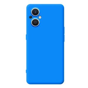 CAPA SILICONE OPPO RENO7 LITE/A96 5G/RENO7 Z 5G AZUL COM PROTETOR DE CÂMERA