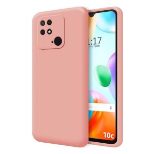 CAPA SILICONE GEL XIAOMI REDMI 10C ROSA CLARA COM PROTETOR DE CÂMERA ROBUSTA