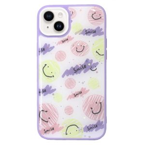 CAPA SILICONE DURA APPLE IPHONE 14 PLUS LILÁS SMILE