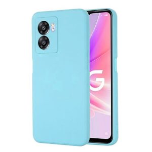 CAPA SILICONE GEL OPPO A77 5G AZUL COM PROTETOR DE CÂMERA ROBUSTA