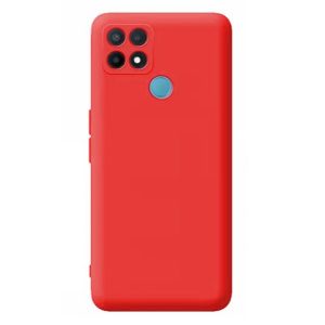 CAPA SILICONE GEL OPPO A15 VERMELHO COM PROTETOR DE CÂMERA ROBUSTA