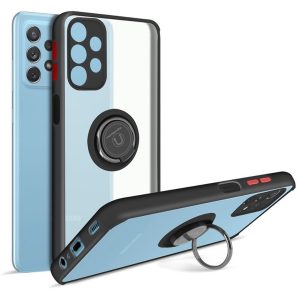 CAPA SILICONE TPU COM ANEL DE DEDO MAGNETICO SAMSUNG GALAXY A33 5G PRETO FOSCO