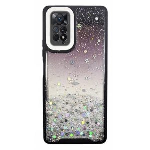 CAPA SILICONE COM DESENHO BLING GLITTER XIAOMI REDMI NOTE 11 4G/11S 4G PRETO