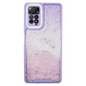 CAPA SILICONE COM DESENHO BLING GLITTER XIAOMI REDMI NOTE 11 4G/11S 4G LILÁS