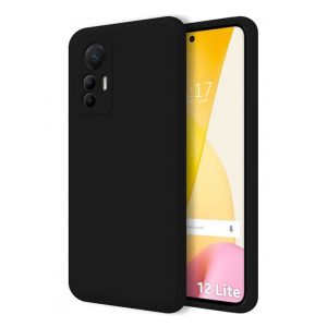 CAPA SILICONE GEL XIAOMI 12 LITE PRETO COM PROTETOR DE CÂMERA