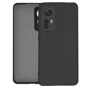 CAPA SILICONE GEL XIAOMI 12T/12T PRO PRETO COM PROTETOR DE CÂMERA