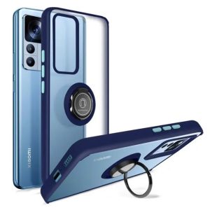 CAPA SILICONE TPU COM ANEL DE DEDO MAGNÉTICO XIAOMI 12T/12T PRO AZUL FOSCO