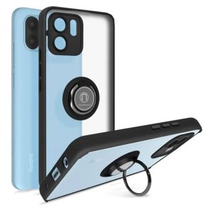 CAPA SILICONE TPU COM ANEL DE DEDO MAGNÉTICO XIAOMI REDMI A1/REDMI A2 PRETO COM