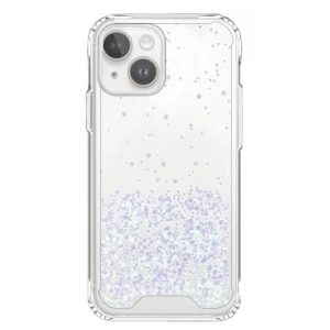 CAPA SILICONE COM DESENHO BLING GLITTER APPLE IPHONE 14 BRANCO COM PROTETOR DE C