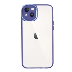 CAPA SILICONE GEL BUMPER APPLE IPHONE 14 PLUS AZUL COM PROTETOR DE CÂMERA ELEKTR