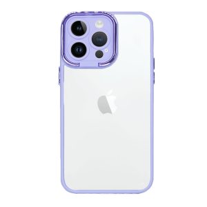 CAPA SILICONE GEL BUMPER APPLE IPHONE 14 PRO MAX LILÁS COM PROTETOR DE CÂMERA EL