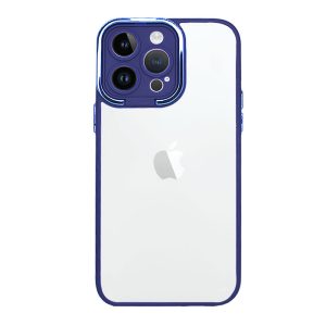 CAPA SILICONE GEL BUMPER APPLE IPHONE 14 PRO AZUL COM PROTETOR DE CÂMERA