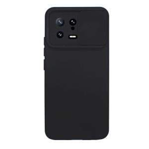 CAPA SILICONE GEL XIAOMI 13 PRETO COM PROTETOR DE CÂMERA E JANELA DESLIZANTE