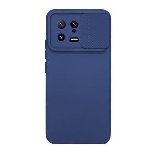 CAPA SILICONE GEL XIAOMI 13 AZUL MARINHO COM PROTETOR DE CÂMERA E JANELA DESLIZA