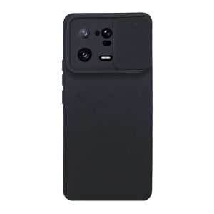 CAPA SILICONE GEL XIAOMI 13 PRO PRETO COM PROTETOR DE CÂMERA E JANELA DESLIZANTE