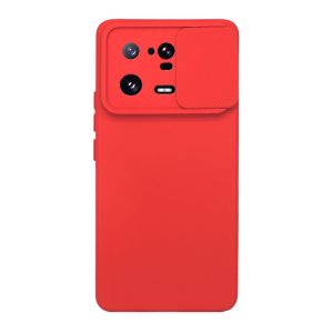 CAPA SILICONE GEL XIAOMI 13 PRO VERMELHO COM PROTETOR DE CÂMERA E JANELA DESLIZA