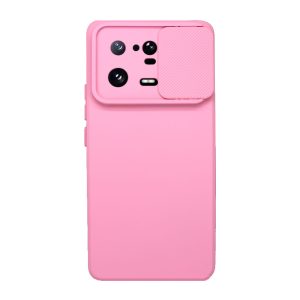 CAPA SILICONE GEL XIAOMI 13 PRO ROSA CLARA COM PROTETOR DE CÂMERA E JANELA DESLI
