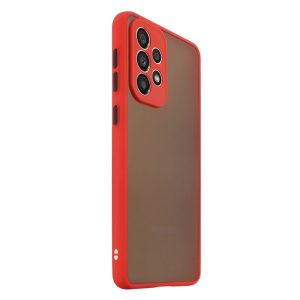CAPA SILICONE GEL BUMPER SAMSUNG GALAXY A33 5G VERMELHO COM PROTETOR DE CAMERA