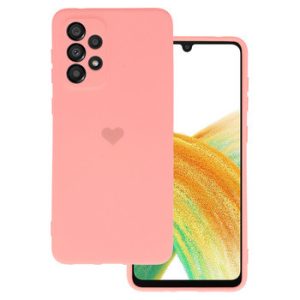 CAPA SILICONE GEL SAMSUNG GALAXY A33 5G ROSA HEART COM PROTETOR DE CAMERA