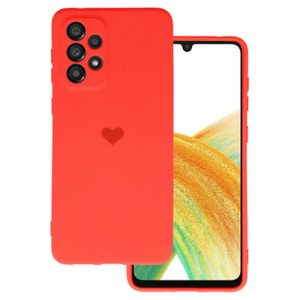 CAPA SILICONE GEL SAMSUNG GALAXY A33 5G VERMELHO HEART COM PROTETOR DE CAMERA