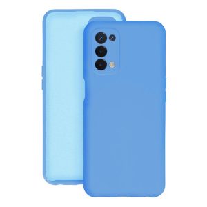CAPA SILICONE GEL OPPO A54 5G/A74 5G AZUL COM PROTETOR DE CÂMERA ROBUSTA