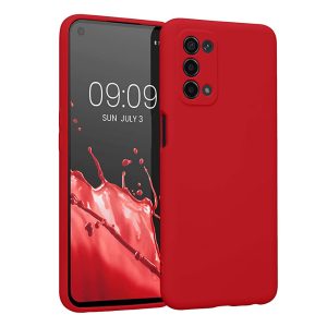 CAPA SILICONE GEL OPPO A54 5G/A74 5G VERMELHO COM PROTETOR DE CÂMERA ROBUSTA