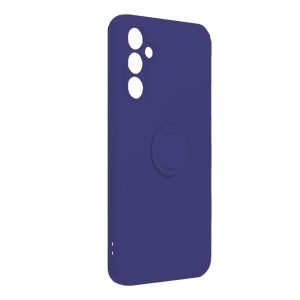 CAPA SILICONE COM ANEL DE DEDO SAMSUNG GALAXY A34 5G AZUL ESCURO COM PROTETOR DE