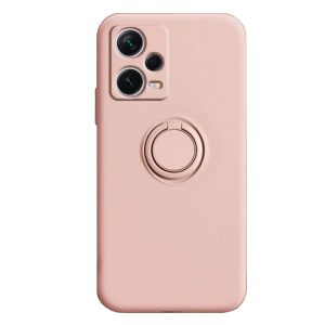 CAPA SILICONE COM ANEL DE DEDO XIAOMI REDMI NOTE 12 PRO PLUS ROSA COM PROTETOR D
