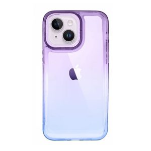 CAPA SILICONE GEL BUMPER APPLE IPHONE 14 ROXO AZUL GRADIENTE ELEKTRO