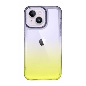 CAPA SILICONE GEL BUMPER APPLE IPHONE 14 PRETO AMARELO GRADIENTE ELEKTRO