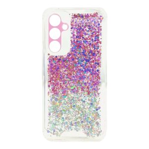 CAPA SILICONE DURA ANTI-CHOQUE SAMSUNG GALAXY A54 5G ROSA PRATA BRILHANTE COM PR