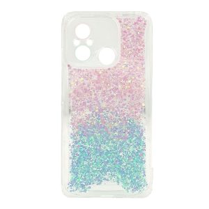 CAPA SILICONE DURA ANTI-CHOQUE XIAOMI REDMI 12C ROSA AZUL BRILHANTE COM PROTETOR