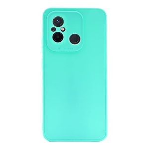 CAPA SILICONE XIAOMI REDMI 12C VERDE TURQUESA COM PROTETOR DE CÂMERA 3D