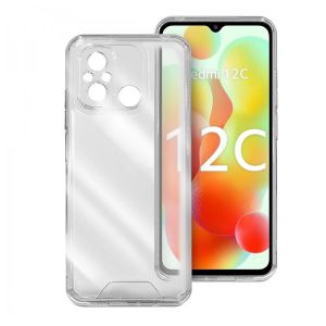 CAPA SILICONE DURA ANTI-CHOQUE XIAOMI REDMI 12C TRANSPARENTE COM PROTETOR DE CÂM