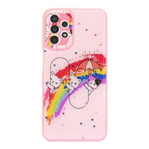 CAPA SILICONE DURA SAMSUNG GALAXY A13 ROSA KITTY COM PROTETOR DE CAMERA
