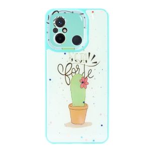CAPA SILICONE DURA XIAOMI REDMI 12C VERDE CACTUS COM PROTETOR DE CÂMERA