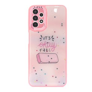 CAPA SILICONE DURA SAMSUNG GALAXY A13 ROSA MISTAKES COM PROTETOR DE CAMERA