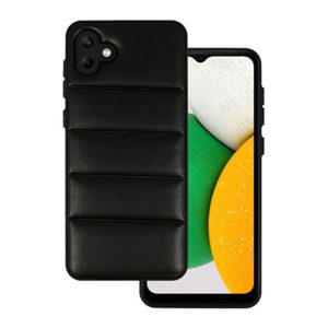 CAPA SILICONE SAMSUNG GALAXY A04 PRETO LEATHER ALMOFADADA COM PROTETOR DE CÂMERA