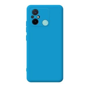 CAPA SILICONE GEL XIAOMI REDMI 12C AZUL COM PROTETOR DE CÂMERA