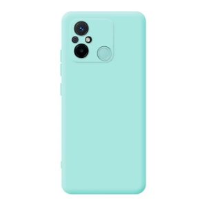 CAPA SILICONE GEL XIAOMI REDMI 12C VERDE TURQUESA COM PROTETOR DE CÂMERA