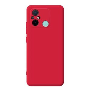 CAPA SILICONE GEL XIAOMI REDMI 12C VERMELHO COM PROTETOR DE CÂMERA