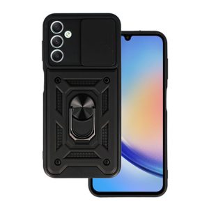 CAPA SILICONE ANTI-CHOQUE SAMSUNG GALAXY A14 PRETO RING ARMOR/SLIDE CAMERA