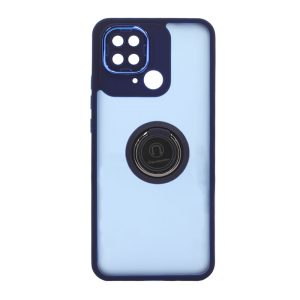 CAPA SILICONE TPU COM ANEL DE DEDO MAGNÉTICO XIAOMI REDMI 10C AZUL COM PROTETOR