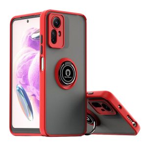CAPA SILICONE TPU COM ANEL DE DEDO MAGNETICO XIAOMI REDMI NOTE 12S 4G VERMELHO C